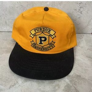 Vintage Purdue University Yellow Snapback Hat